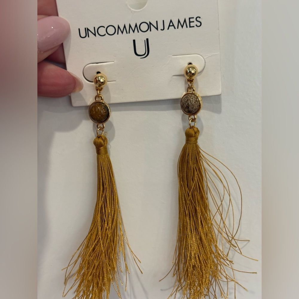 NET’s-Uncommon James Gold and Mustard Tassel Drop Earrings